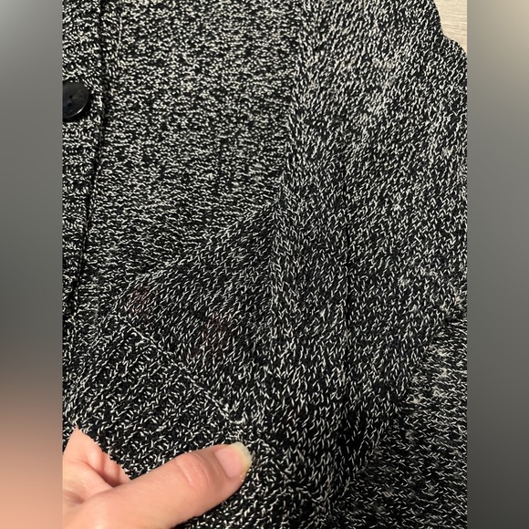 Jones New York Womens Large Black/White Button Up Open Knit Cardigan Sweater - Picture 9 of 9